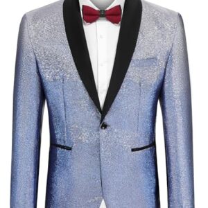 COOFANDY Men's Dress Tuxedo Jacket Slim Fit Suit Jacket One Button Stylish Party Blazer for Dinner Prom Wedding -