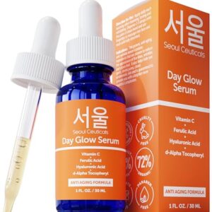 SeoulCeuticals Korean Skin Care 20% Vitamin C Hyaluronic Acid Serum + CE Ferulic Acid - Potent Anti Aging, Anti Wrinkle Korean Beauty 1oz -