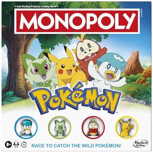 Monopoly Pokémon Edition Board Game | Ages 8 and Up | 2 to 4 Players | Kids Games for Pokémon Fans | Fun Family Games| 45 Mins. Avg. -