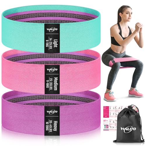 WALITO Resistance Bands for Legs and Butt, Fabric Exercise Loop Bands Yoga, Pilates, Rehab, Fitness and Home Workout, Strength Bands for Booty -