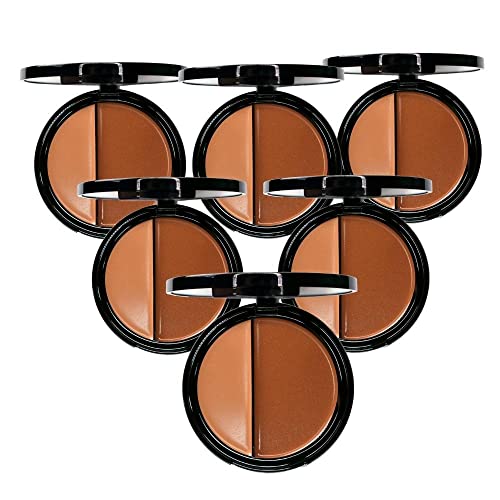 EVE PEARL HD Dual Foundation Full Coverage Foundation Set Long Lasting Everyday Non Greasy Lightweight Texture Makeup Set 3,6,12 Value Packs (Pack of 6, Dark) -