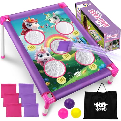 TOY Life Bean Bag Toss Game, Unicorn Toys, Gifts for 5 Year Old Girls, Kids Outdoor Games, Outside Toy for Kids Ages 4-8, Outdoor Toys for Toddlers 3-5, Birthday Gifts for Girl Ages 3 4 5 6 7 8 -