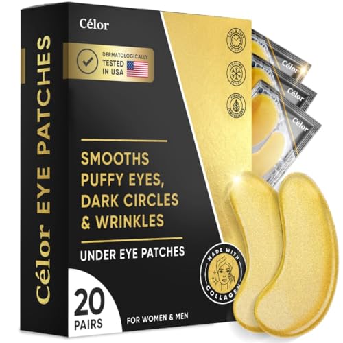 Under Eye Patches (20 Pairs) - Eye Patches For Puffy Eyes And Dark Circles - Under Eye Mask For Beauty & Personal Care - Under Eye Mask Amino Acid & Collagen For Dark Circles And Puffiness by Celor -