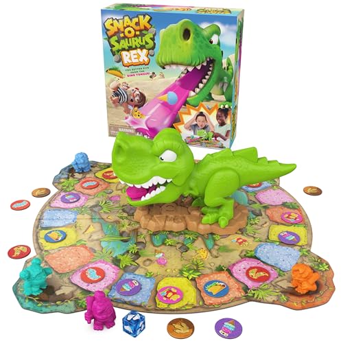 Spin Master Games, Snack-O-Saurus Rex, Interactive Dinosaur Toy for Kids, Board Games for Family Night, 2-4 Players, for Ages 5 & Up -