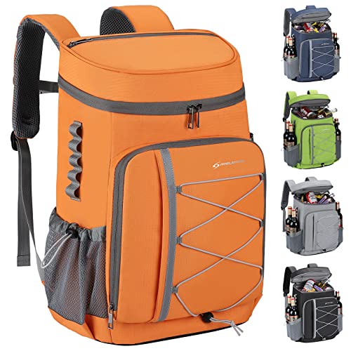 Maelstrom 35 Can Backpack Cooler Leakproof,Insulated Soft Cooler Bag,Beach / Camping Cooler,Ice Chest Backpack for Travel, Grocery Shopping,Kayaking,Fishing,Hiking,Orange -