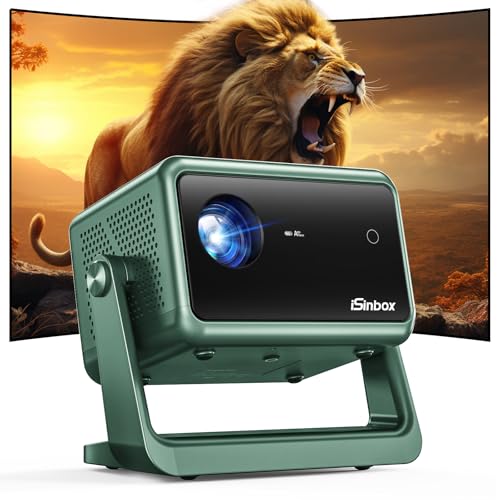 iSinbox Mini Projector with WiFi6 Bluetooth, Home Cinema Video Projectors for TV -