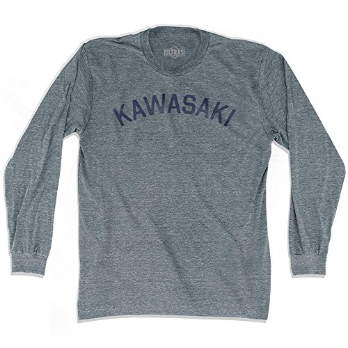 Kawasaki Vintage City Adult Tri-Blend Long Sleeve T-shirt, Athletic Grey, XX-Large -
