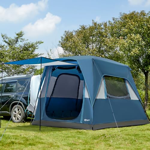 Portal 5-Person SUV Tent with Porch, 2-in-1 Car Camping Tent, Water-Resistant & Windproof, Trunk Tent with 2 Doors for Travel & Outdoor Adventures -