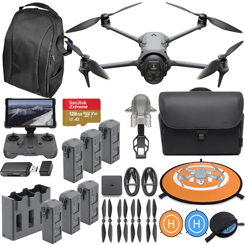 DJI Mavic 4 Pro Drone with 512GB Creator Combo – 6 Batteries, 6K60 HDR, 100MP, 51-Min Max Flight Time, 18.6-Mile Range, ActiveTrack 360 Subject/Vehicle Tracking, Omnidirectional Avoidance Bundle with 128GB Memory, Backpack + More -