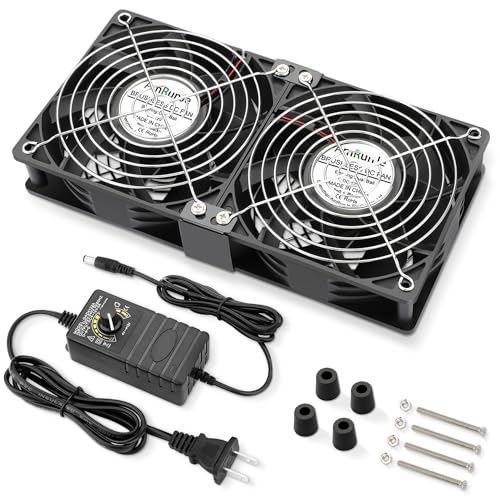 AmRunJe 240mm High CFM Computer Fans with AC Plug, Big Airflow Powerful Cooling Fans, Perfect for PC, rv Refrigerator, Server Chassis, Dryer, Workstations Cooling -