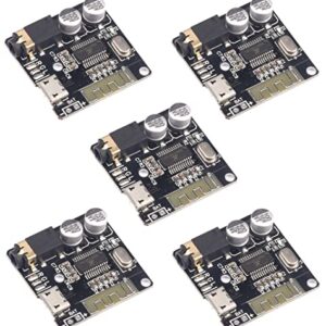 Aideepen 5PCS BT 5.0 Stereo Audio Receiver Module, 3.7-5V MP3 Decoder Board and Amplifier for Car Speaker -