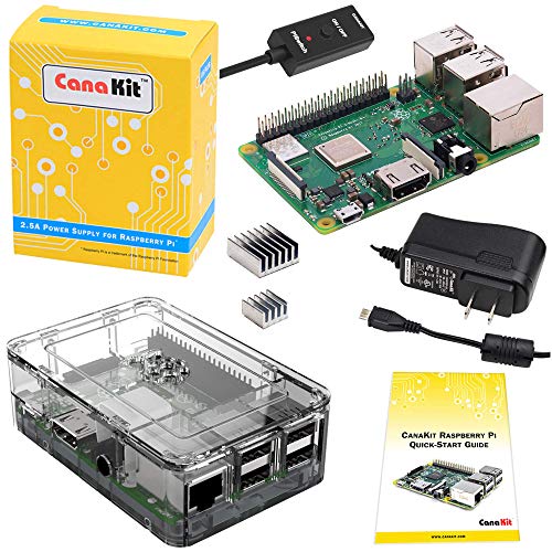 CanaKit Raspberry Pi 3 B+ (B Plus) with Premium Clear Case and 2.5A Power Supply -
