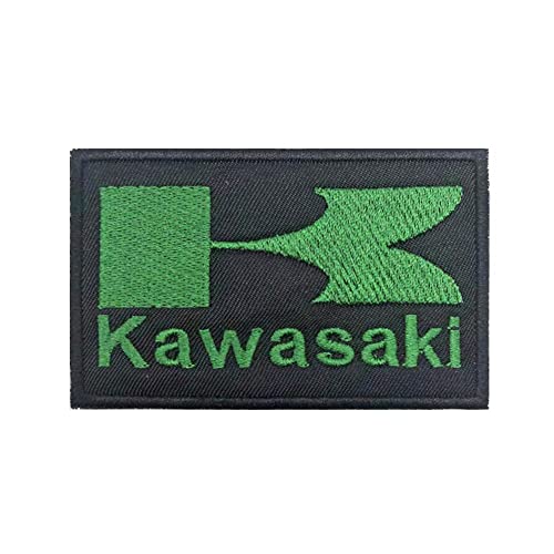 Kawasaki Motorcycles Logo Racing 3.15" Iron On Patch for Clothing -