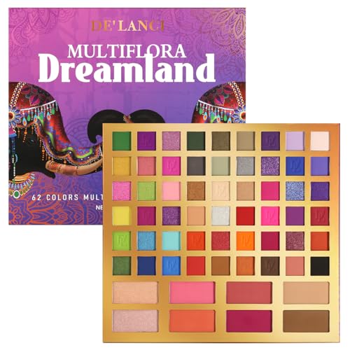 Afflano Big Makeup Palette for Brown Green Eyes, All in One Large Eyeshadow Makeup Palette 62 Colors, Professional Durable Colorful Eye Shadow Pallet for Beginners Old Women Halloween Bruise Cosplay -