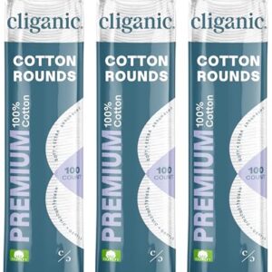 Cliganic Premium Cotton Rounds for Face (300 Count) - Makeup Remover Pads, Hypoallergenic, Lint-Free | 100% Pure Cotton (Packaging May Vary) -