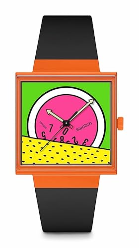 Swatch Unisex Casual Watch Orange Bioceramic Quartz Break TIME -