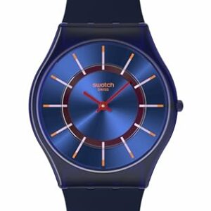 Swatch Unisex Casual Watch Blue Bio-sourced Quartz Very Jazzy Berry -