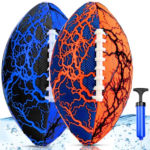 Jasonwell Pool Beach Water Football - 2 Pack Waterproof Football Strong Grip Fun Pool Toys Games for Swimming Pools Beach Lake Park Backyard Outdoor Play for Kids Children Teens Adults Family -