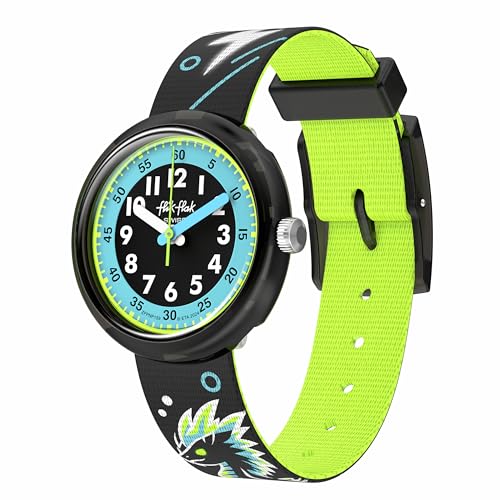 Flik Flak Unisex Kids Watch Casual Black Bio-sourced Quartz Mystic Dragon -