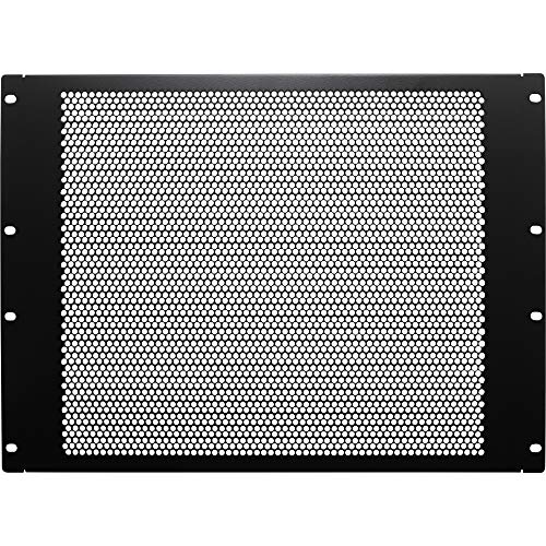 NavePoint 8U Blanking Panel, Perforated, Flanged, 19 inch Wide Network Server Rack or Server Cabinet, Filler Panel, Steel, Hardware Included -