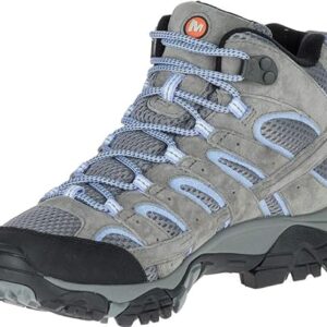 Merrell Women's Moab 2 Mid WP Hiking Boot, Grey/Lilac, 8 M -