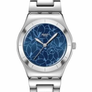 Swatch Unisex Dress Watch Blue Stainless Steel Quartz Petal Frenzy -