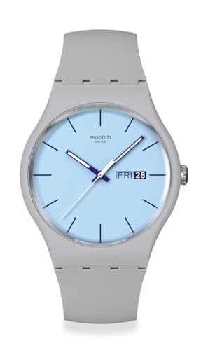 Swatch Casual Watch Unisex Grey Quartz Bio-sourced Blueberry Sky -