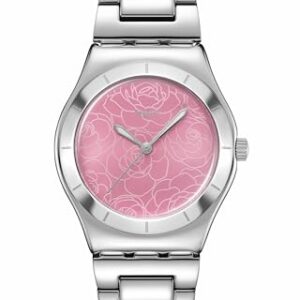 Swatch Unisex Dress Watch Blue Stainless Steel Quartz Petal Charm -