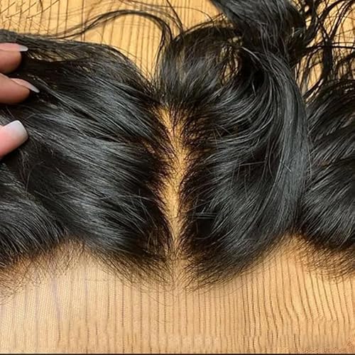 SKINLIKE Real HD Lace Frontal Human Hair Pre Plucked Natural Hairline Invisible Closure Ultra Thin Swiss HD Lace Bleach Knots Closure Human Hair with Baby Hair (7x5 Hd Body Wave, 14 inch) -