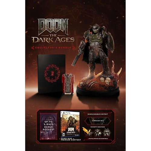 DOOM The Dark Ages Collector's Bundle, PS5 Game with Limited Edition Statue, Premium Content and Campaign DLC (US Version) -
