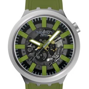 Swatch Unisex Casual Watch Green Stainless Steel Quartz Thru The Underbrush -