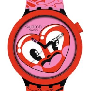 Swatch Casual Watch Unisex Red Bio-sourced Quartz HATTIE'S Heart -