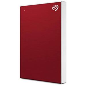 Seagate 2TB Backup Plus Slim USB 3.0 Portable 2.5 Inch External Hard Drive for PC and Mac (Red) -