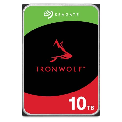 Seagate IronWolf 10TB NAS Internal Hard Drive HDD – 3.5 Inch SATA 6Gb/s 7200 RPM 256MB Cache RAID Network Attached Storage Home Servers - (ST10000VN0008) -