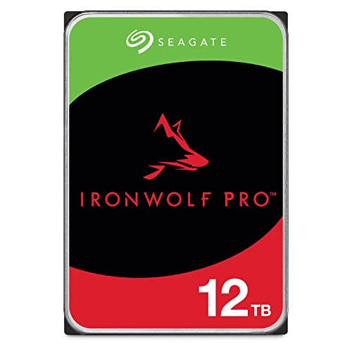 Seagate IronWolf Pro, 12 TB, Enterprise NAS Internal HDD –CMR 3.5 Inch, SATA 6 Gb/s, 7,200 RPM, 256 MB Cache for RAID Network Attached Storage (ST12000NT001) (Renewed) -