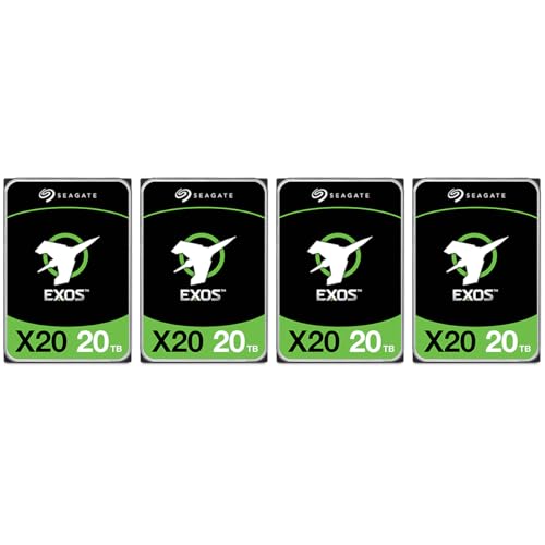 Seagate Exos X20 20TB 3.5" 6 Gb/s SATA III Internal Hard Drive, 4-Pack -