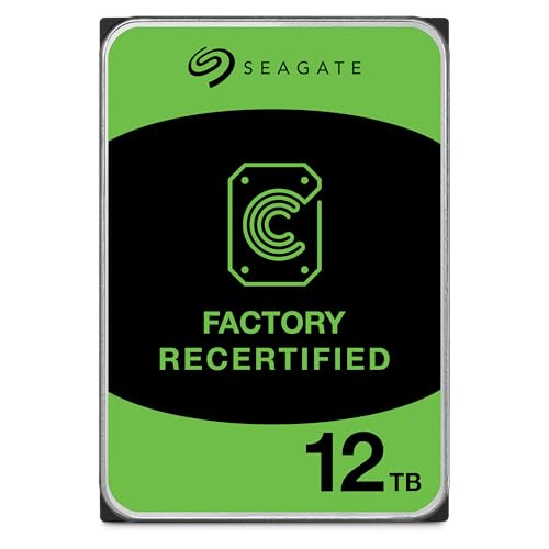 Seagate (Recertified) 12TB IronWolf NAS SATA Hard Drive 6Gb/s 256MB Cache 3.5-Inch Internal Hard Drive for NAS Servers, Personal Cloud Storage (ST12000VN0007) -