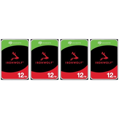 Seagate IronWolf SATA III 3.5" Internal NAS Hard Drive - 12TB, 4-Pack -