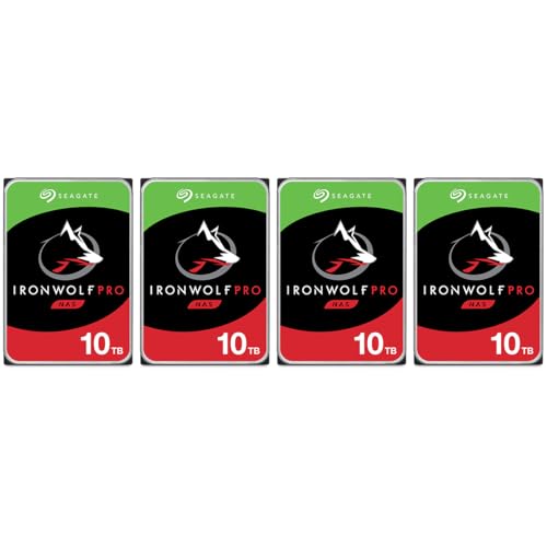Seagate IronWolf Pro SATA III 3.5" Internal NAS Hard Drive, 7200 RPM - 10TB, 4-Pack -