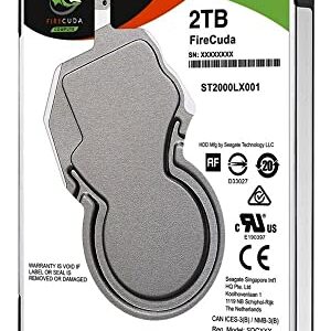 Seagate (ST2000LX001) FireCuda 2TB Solid State Hybrid Drive Performance SSHD – 2.5 Inch SATA 6Gb/s Flash Accelerated for Gaming PC Laptop -