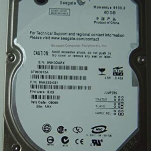 Seagate ST960815A Momentus 5400.3 ATA Notebook 60 GB Bulk/OEM Hard Drive -