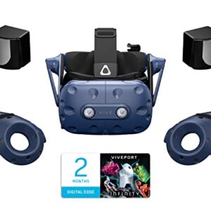 HTC Vive Pro CE PC VR Headset, SteamVR 2.0 Tracking, 2880x1600 Resolution, Blue, Windows Compatible, Compatible with HTC Vive -