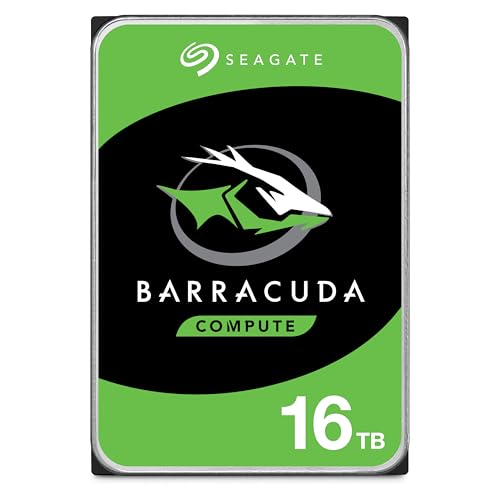 Seagate Barracuda 16TB Internal Hard Drive, 7200 U/Min, 512MB Cache, SATA 6Gb/s, 3.5" (ST16000DM001) -