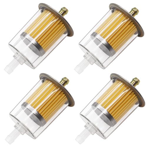 Taiss 3/8 inch Universal Gas Inline Fuel Filters with Magnet, Fits Fuel Line and Widely Used for Replacing Fuel Filters of Cars, Motorcycles, Trucks And Gasoline Powered Engines -