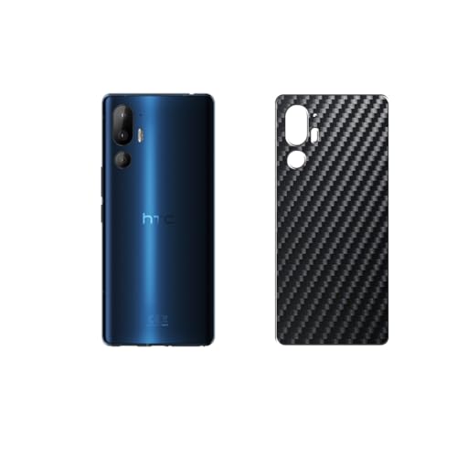 Puccy 2 Pack Back Protector Film, compatible with HTC U24 pro Black Carbon Fiber Guard Cover Skin （ Not Tempered Glass Front Screen Protectors ） -