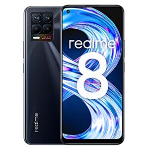 realme 8 Smartphone, Quad Camera da 64 MP con AI, Display Super AMOLED da 6.4”, Ricarica rapida da 30W, Grande batteria da 5.000mAh, Dual Sim, NFC, 4+64GB, Punk Black -
