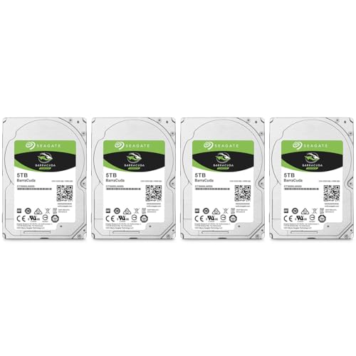 Seagate Barracuda SATA III 2.5" Internal Laptop Hard Drive, 5400 RPM - 5TB, 4-Pack -