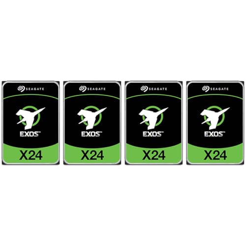 Seagate Exos X24 3.5" Internal Hard Drive - 16TB, 4-Pack, SATA III 6 Gb/s -