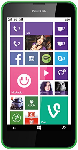 Nokia Lumia 630 Dual-SIM 8GB ROM + 512MB RAM (GSM Only | No CDMA) Factory Unlocked 3G Smartphone (Bright Green)-International Version -