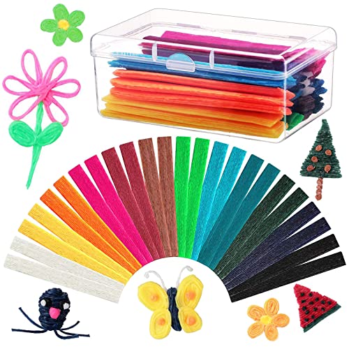 600 Pieces Wax Craft Sticks for Kids Bendable Sticky Yarn Molding Sculpting Sticks in 13 Colors with Plastic Storage Box for Handicraft DIY School Project Supplies -